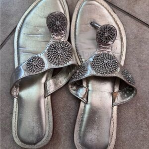 Silver Embellished Women's Sandals